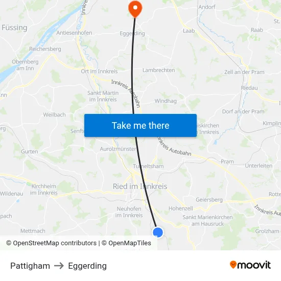 Pattigham to Eggerding map