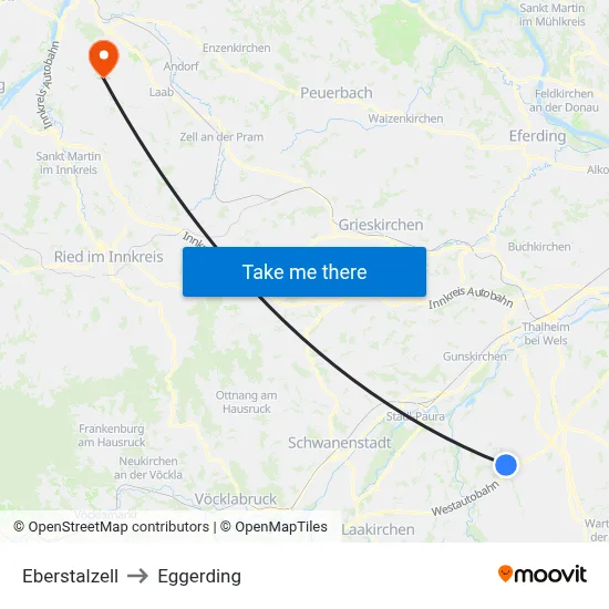 Eberstalzell to Eggerding map