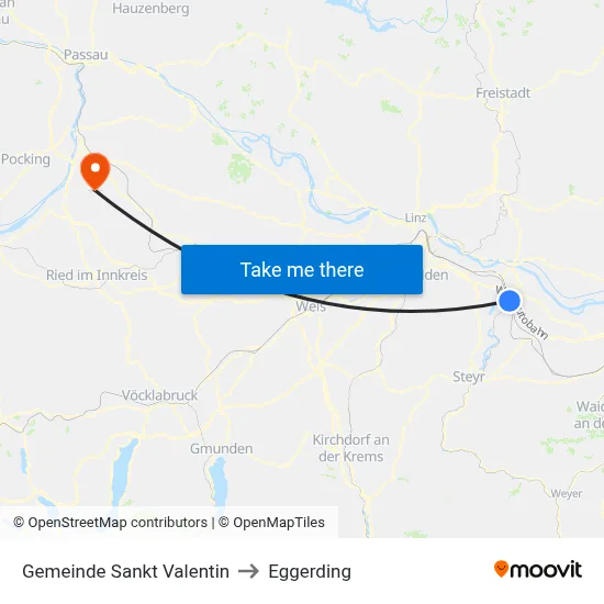 Gemeinde Sankt Valentin to Eggerding map