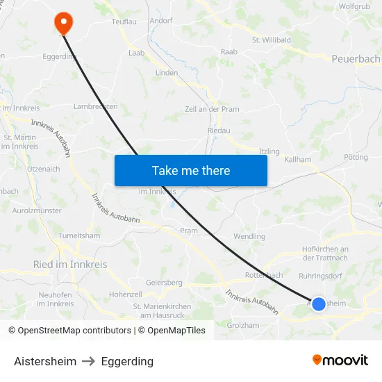 Aistersheim to Eggerding map