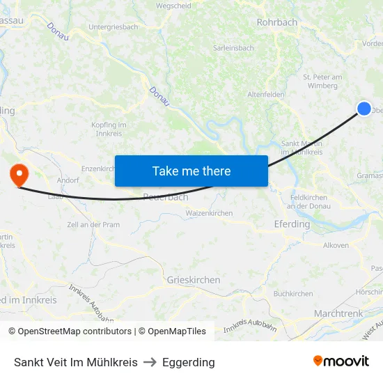 Sankt Veit Im Mühlkreis to Eggerding map