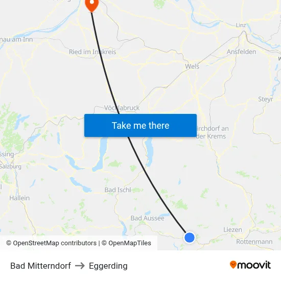 Bad Mitterndorf to Eggerding map