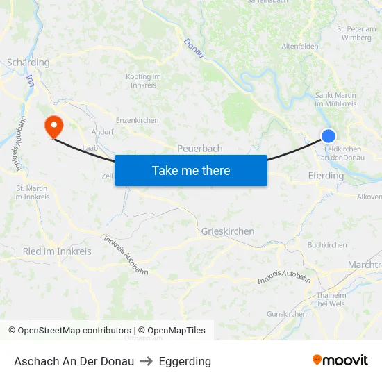 Aschach An Der Donau to Eggerding map