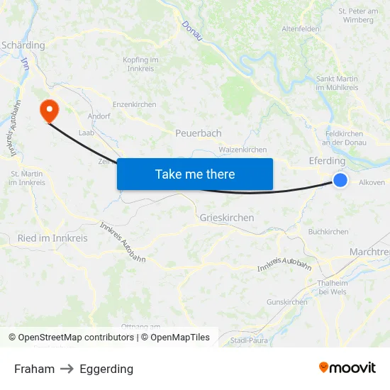Fraham to Eggerding map