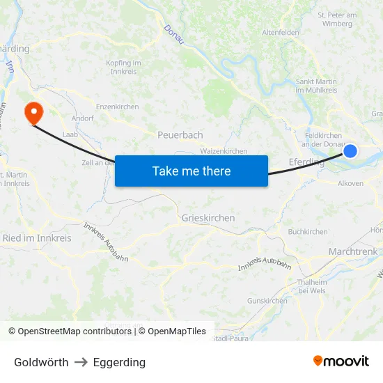 Goldwörth to Eggerding map