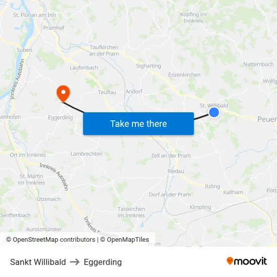 Sankt Willibald to Eggerding map