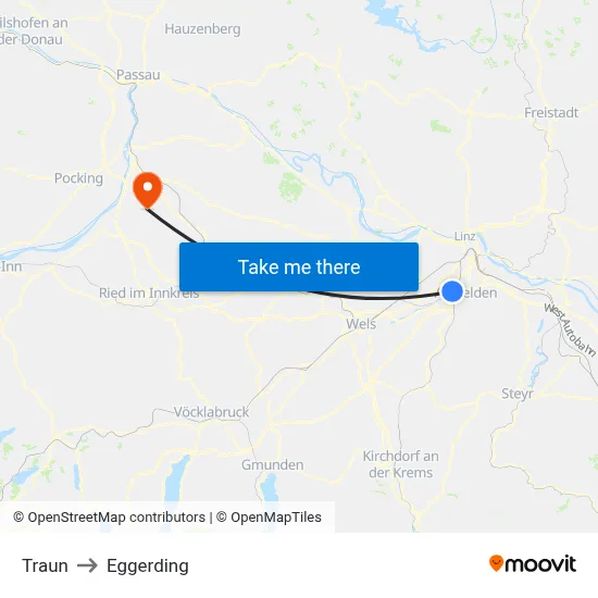 Traun to Eggerding map