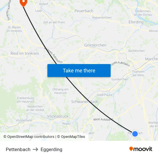 Pettenbach to Eggerding map