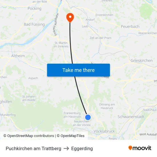 Puchkirchen am Trattberg to Eggerding map