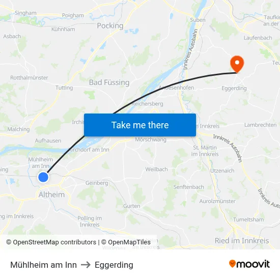 Mühlheim am Inn to Eggerding map