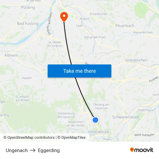 Ungenach to Eggerding map