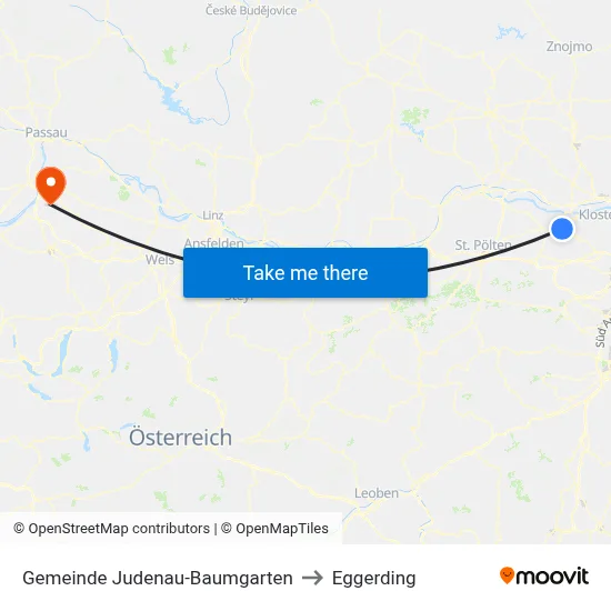Gemeinde Judenau-Baumgarten to Eggerding map