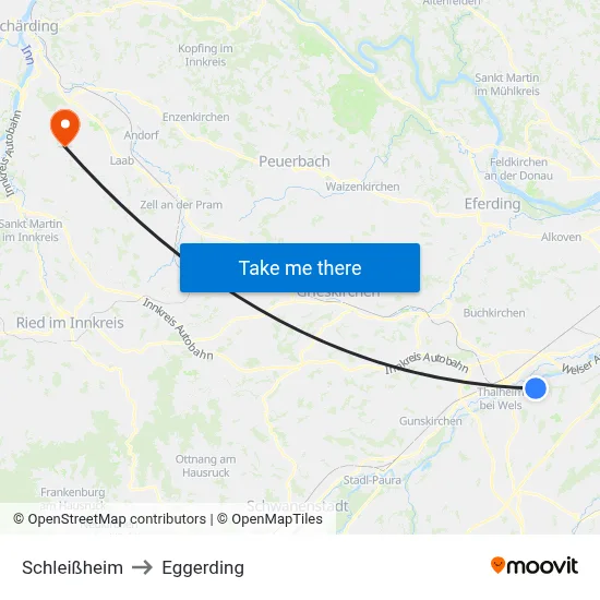 Schleißheim to Eggerding map