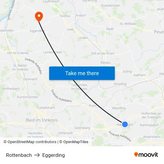 Rottenbach to Eggerding map