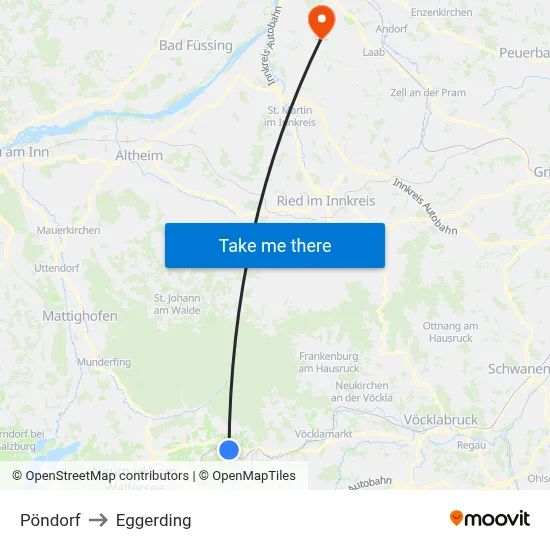 Pöndorf to Eggerding map