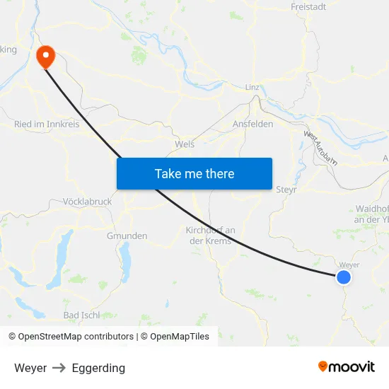 Weyer to Eggerding map