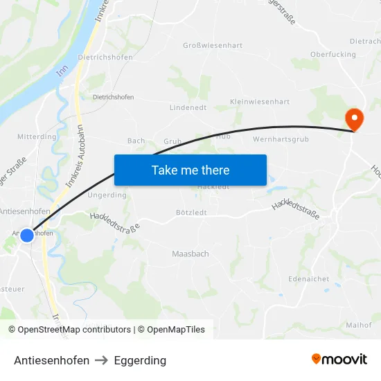Antiesenhofen to Eggerding map