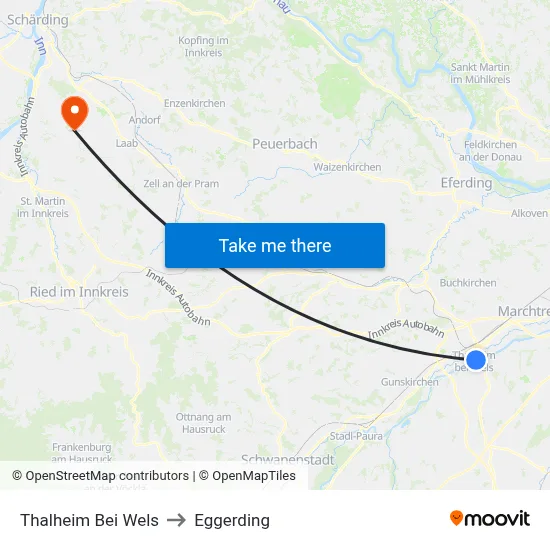 Thalheim Bei Wels to Eggerding map
