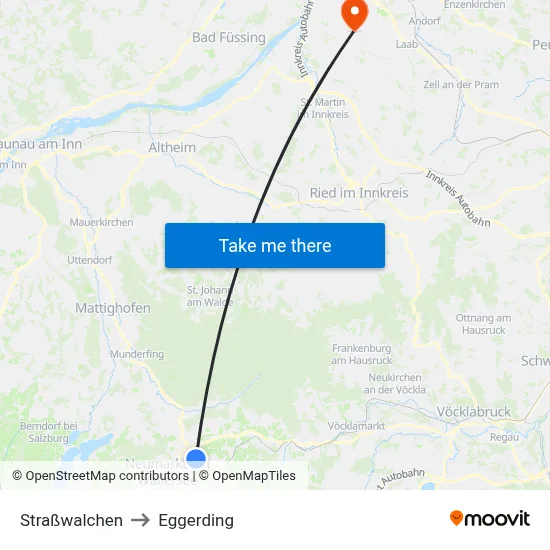 Straßwalchen to Eggerding map