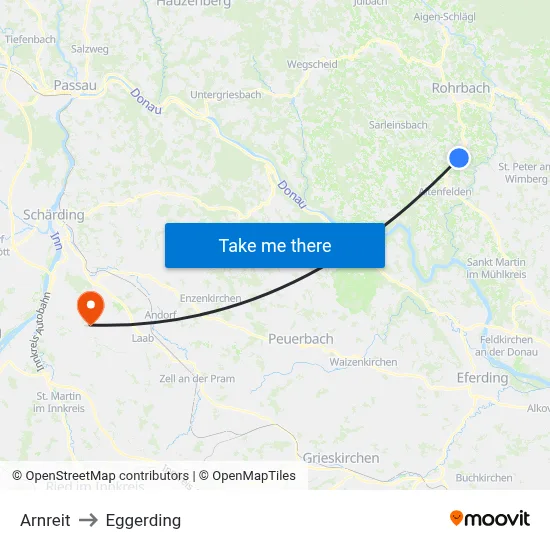 Arnreit to Eggerding map