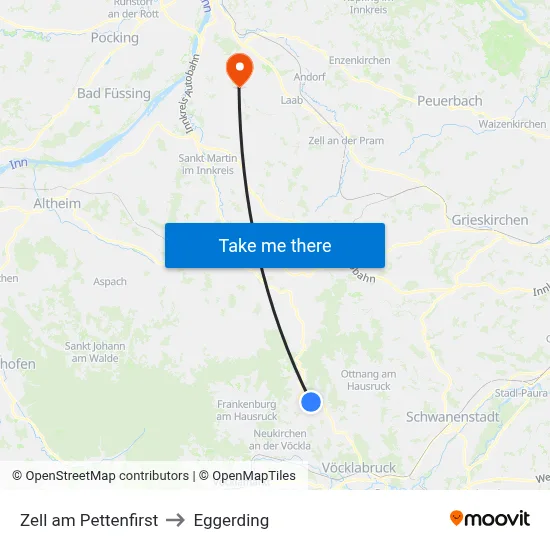 Zell am Pettenfirst to Eggerding map
