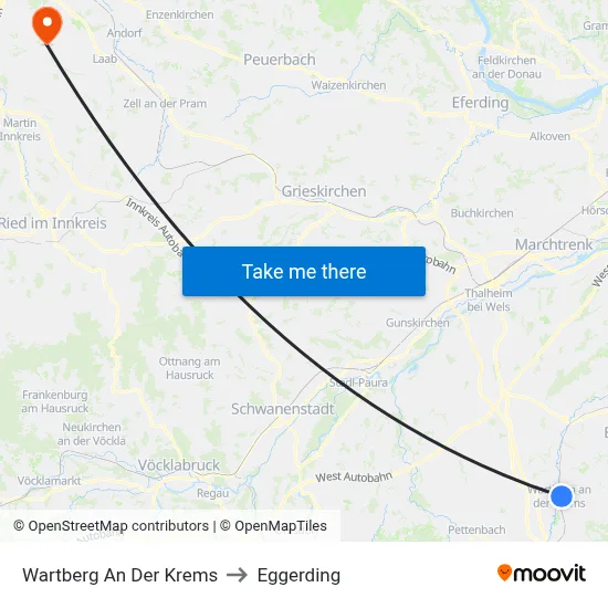 Wartberg An Der Krems to Eggerding map