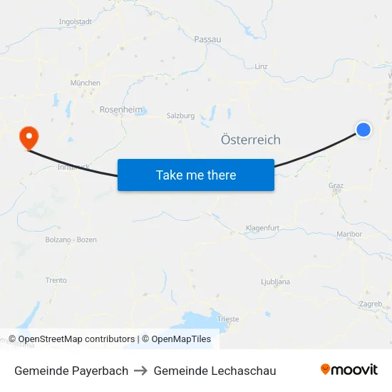 Gemeinde Payerbach to Gemeinde Lechaschau map