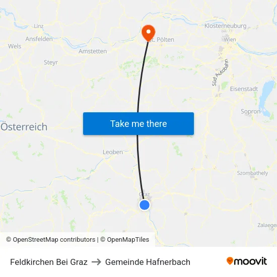 Feldkirchen Bei Graz to Gemeinde Hafnerbach map