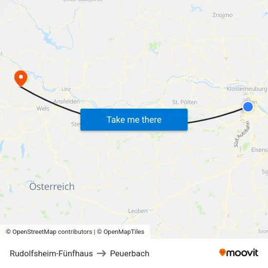 Rudolfsheim-Fünfhaus to Peuerbach map