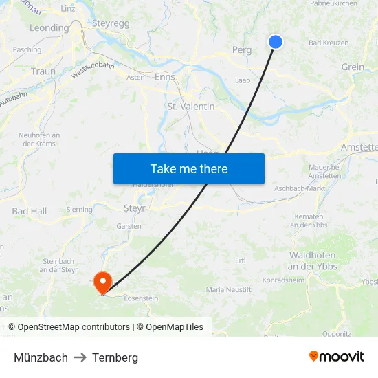 Münzbach to Ternberg map