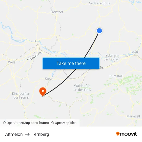 Altmelon to Ternberg map