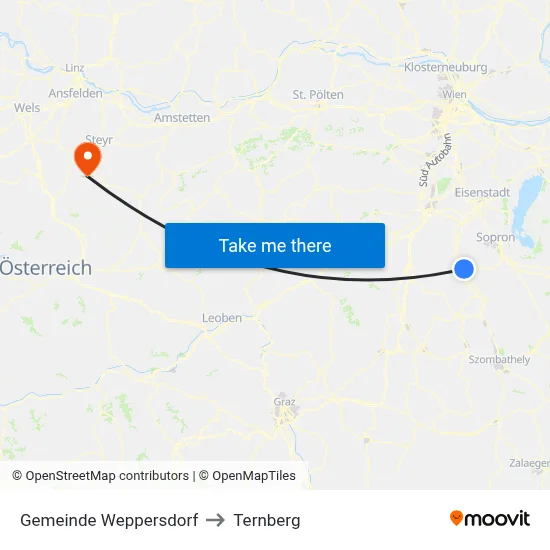 Gemeinde Weppersdorf to Ternberg map