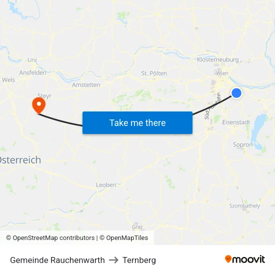 Gemeinde Rauchenwarth to Ternberg map