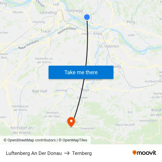 Luftenberg An Der Donau to Ternberg map