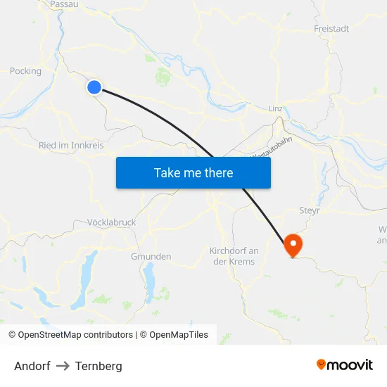 Andorf to Ternberg map