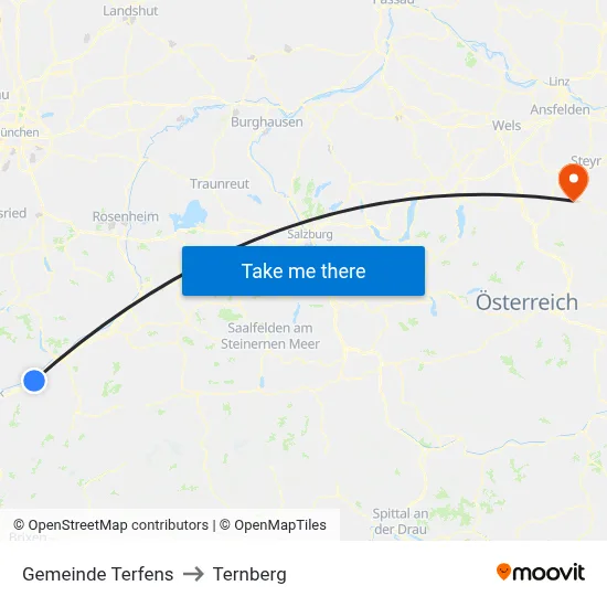 Gemeinde Terfens to Ternberg map