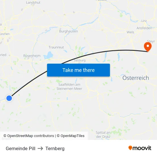 Gemeinde Pill to Ternberg map