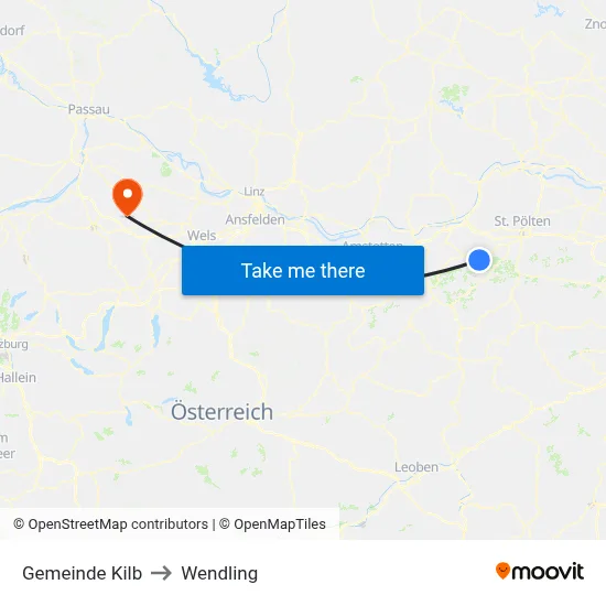 Gemeinde Kilb to Wendling map