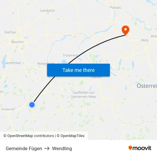 Gemeinde Fügen to Wendling map