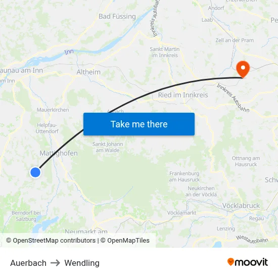 Auerbach to Wendling map