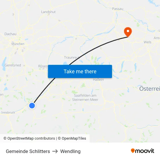 Gemeinde Schlitters to Wendling map
