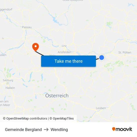 Gemeinde Bergland to Wendling map