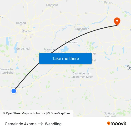 Gemeinde Axams to Wendling map