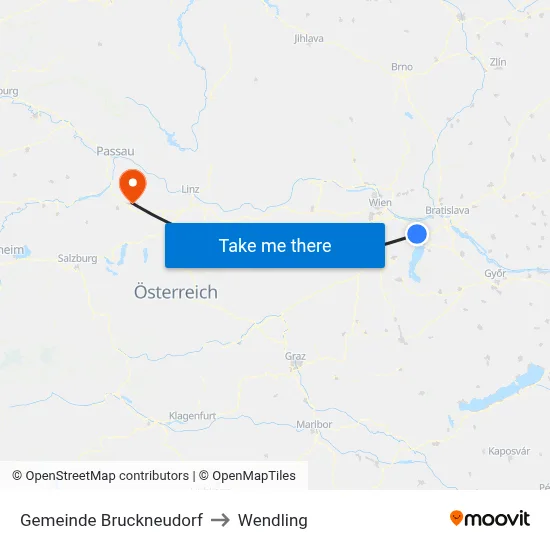 Gemeinde Bruckneudorf to Wendling map