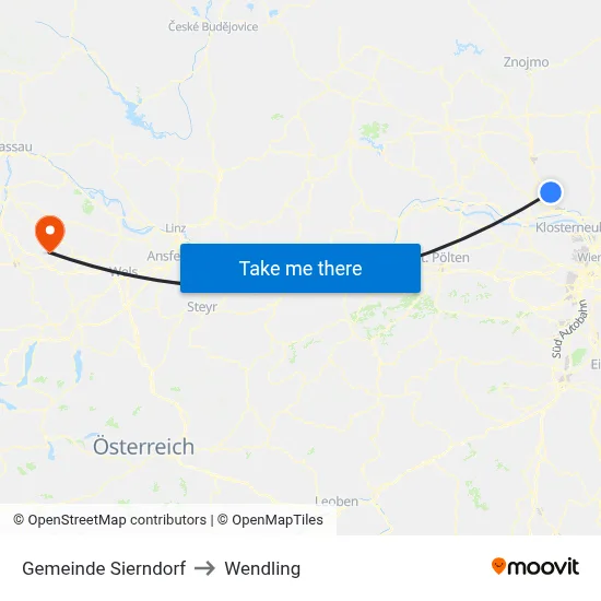 Gemeinde Sierndorf to Wendling map