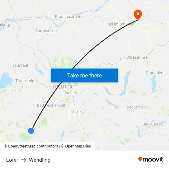 Lofer to Wendling map