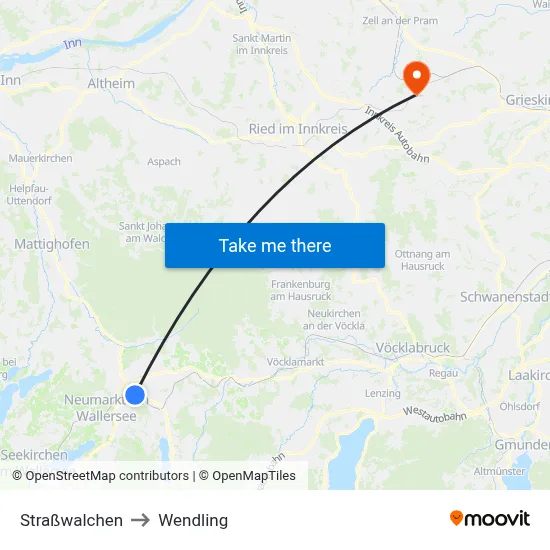 Straßwalchen to Wendling map