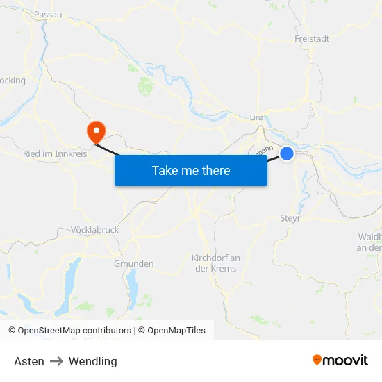 Asten to Wendling map