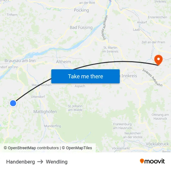 Handenberg to Wendling map