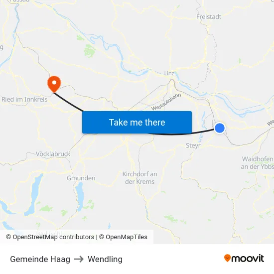Gemeinde Haag to Wendling map